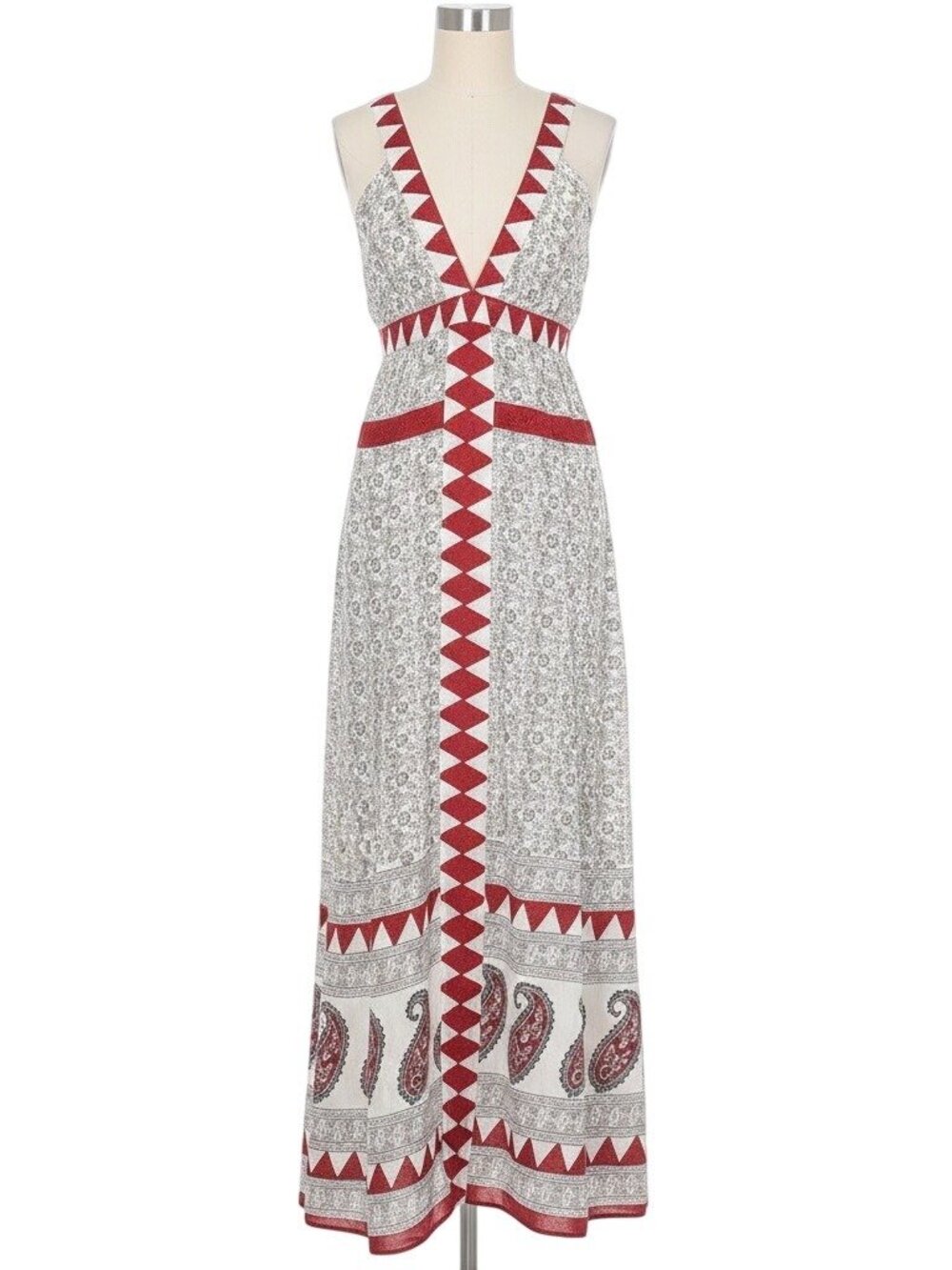 NWOT RARE Jen’s Pirate Booty Paisley Deep V Maxi Dress | Boho Southwestern Indie - Picture 13 of 16